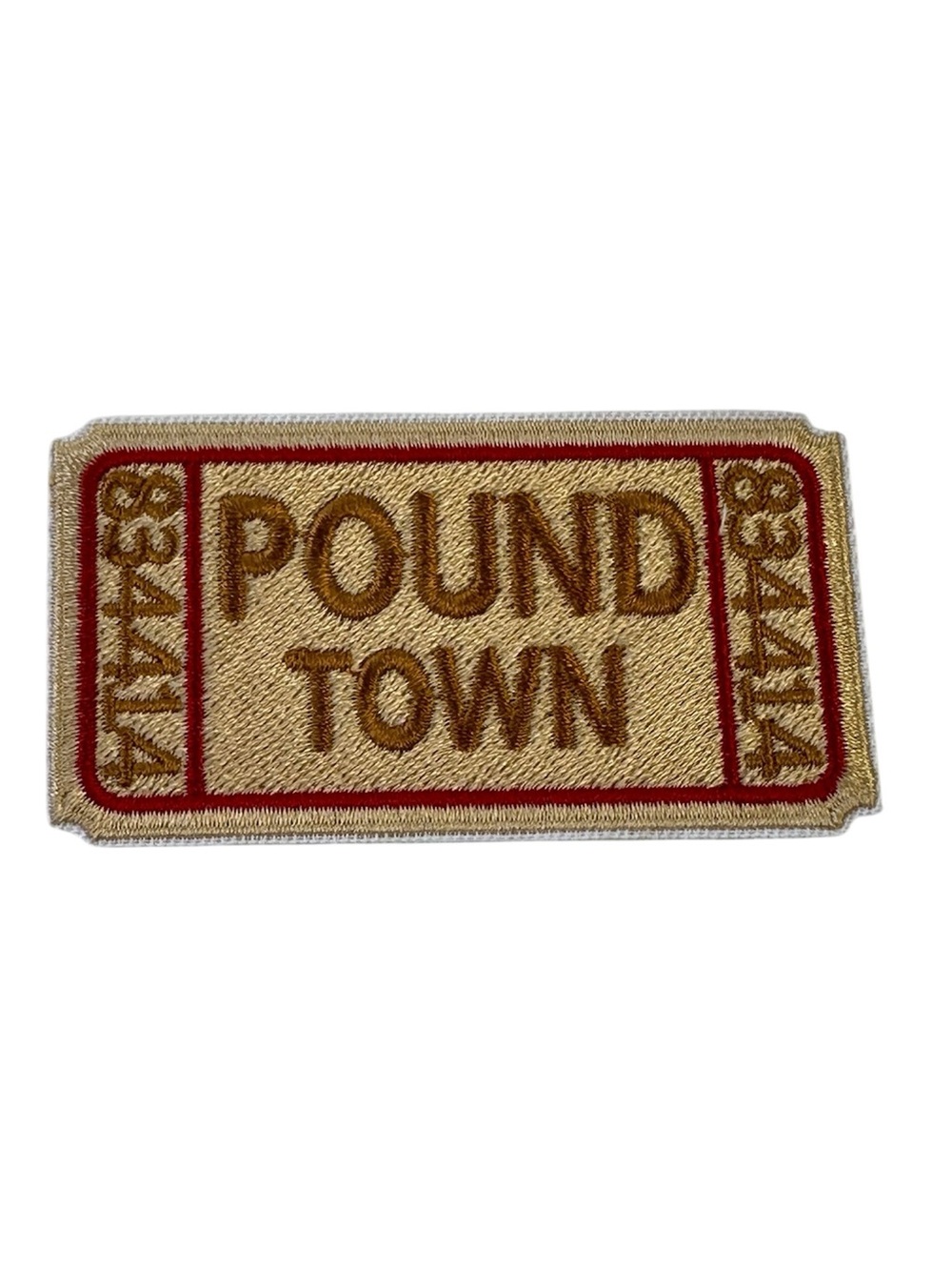Ticket Pound Town Embroidered Iron On Patch